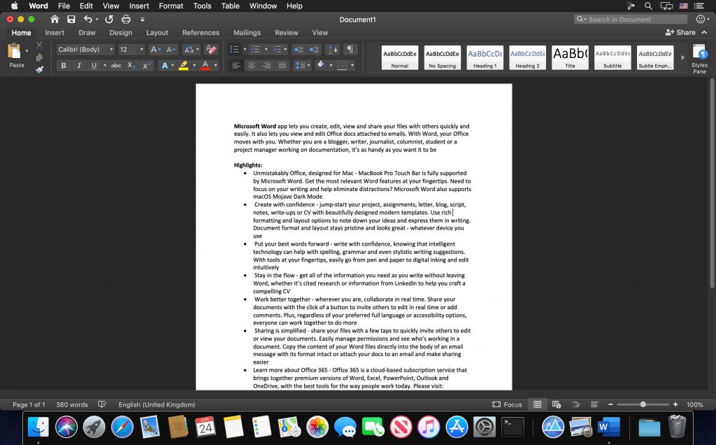 Microsoft Word 2019 VL 16.30 DMG Setup