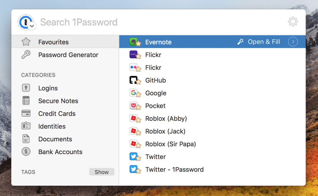 1Password 7.4.2 for macOS Big Sur