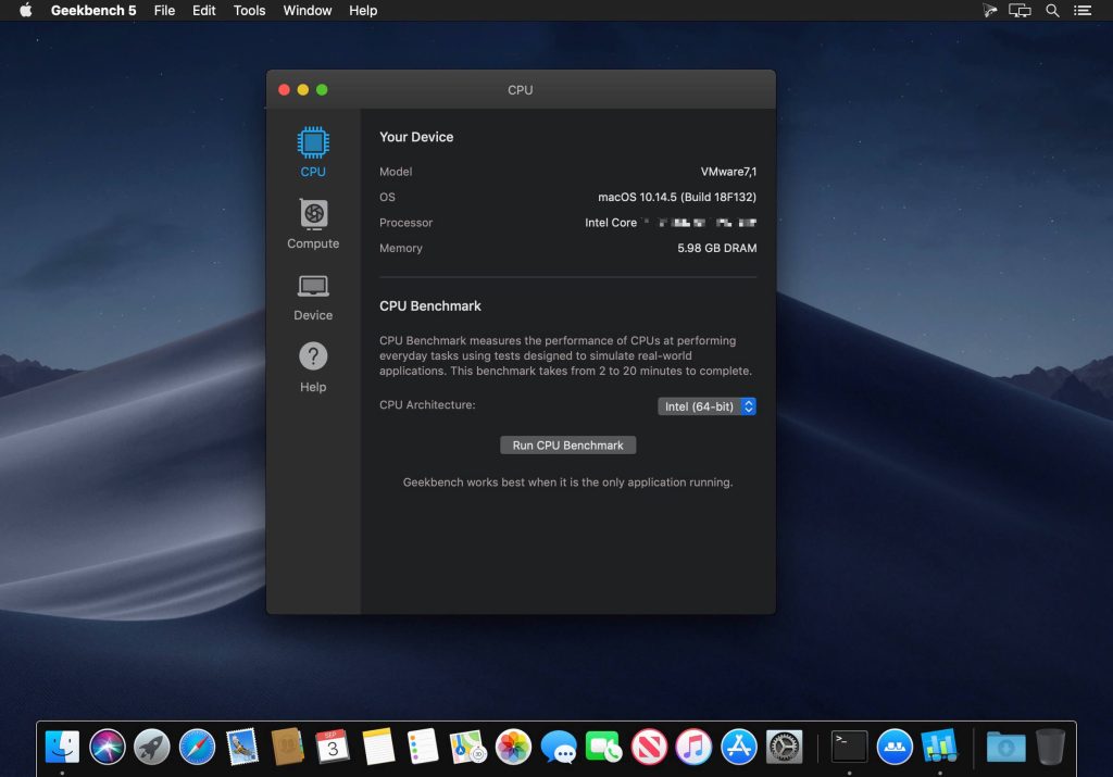 Geekbench 5.2.3 for macOS
