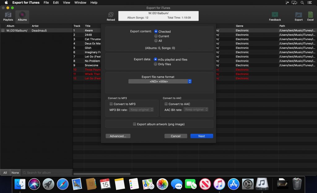 Export for iTunes 2 for Mac Free Download