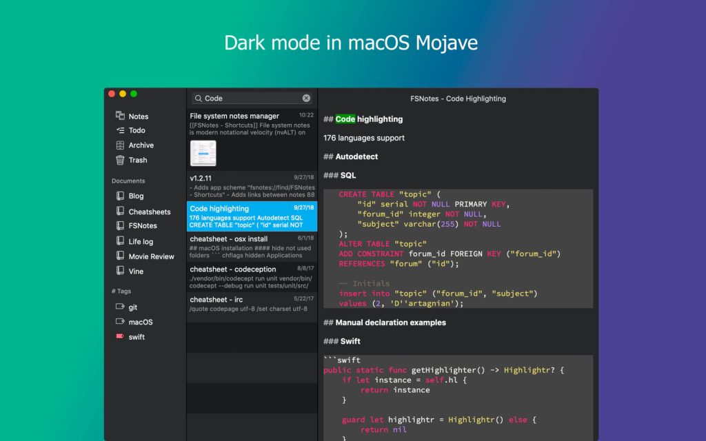 FSNotes for Mac Free Download