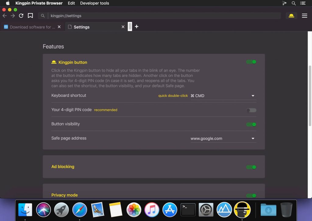 Kingpin Private Browser for Mac Free Download