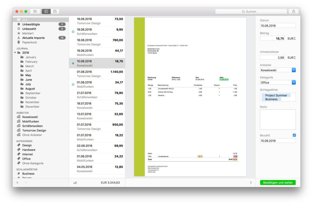 Receipts for Mac Free Download