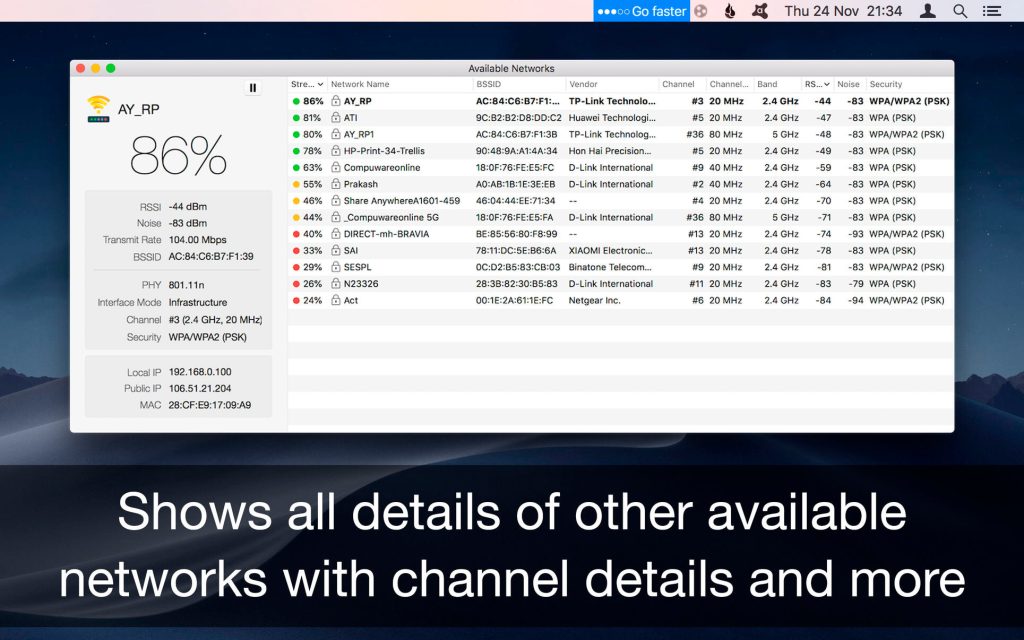 WiFi Signal Strength Explorer for Mac Free Download