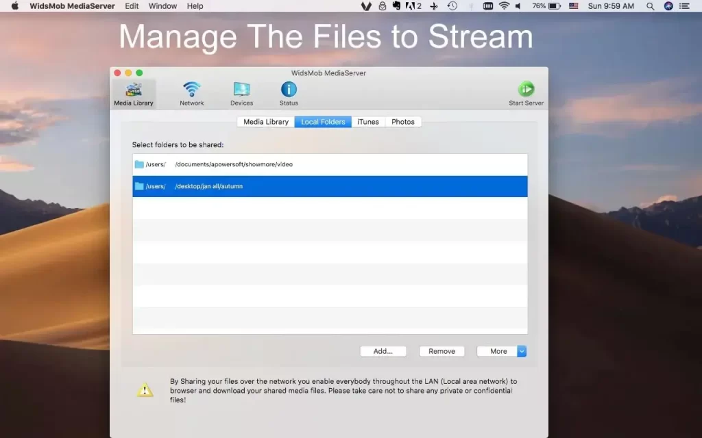 WidsMob MediaServer for Mac Free Download
