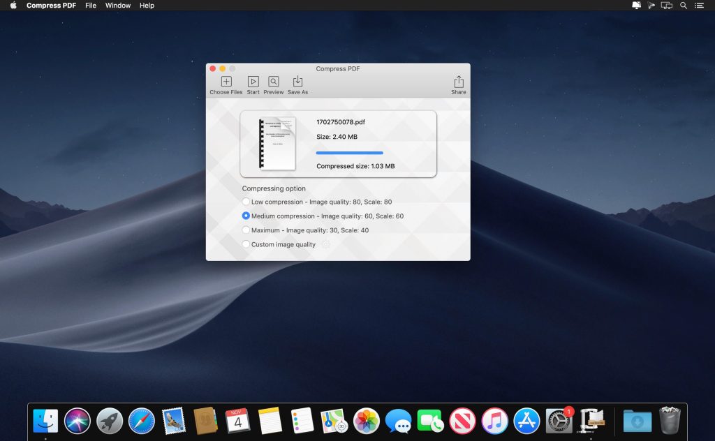 Compress PDF 2.0 for Mac free Download