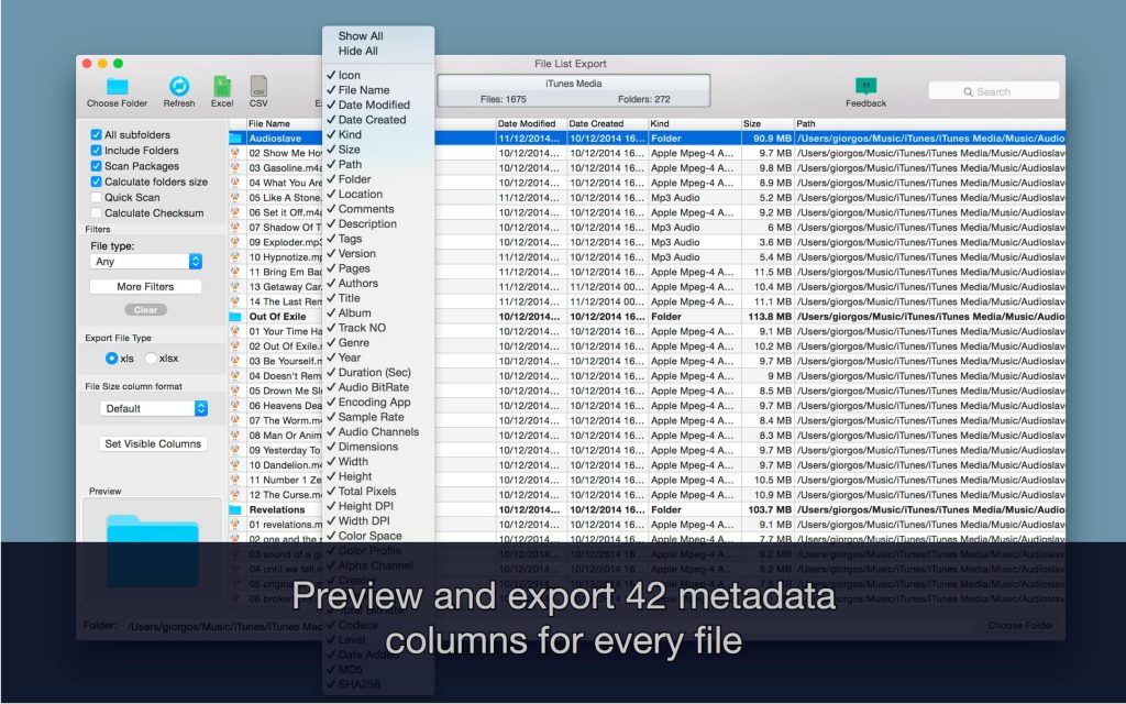 File List Export Free Download