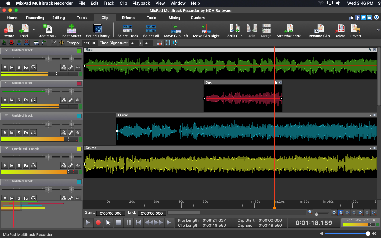 NCH MixPad Multitrack Recorder Masters 10 for Mac Free Download