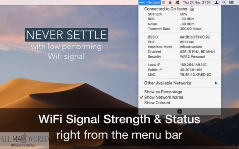 WiFi Signal Strength Explorer 2 For macOS Free Download