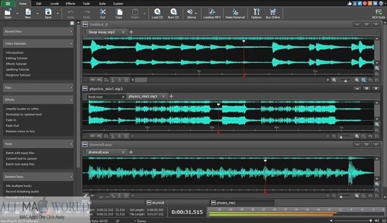 NCH WavePad Audio Editor Pro 16 for macOS Free Download