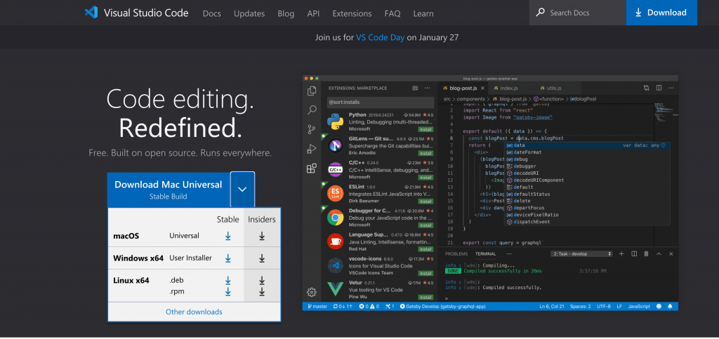 Visual Studio Code Free Download macOS