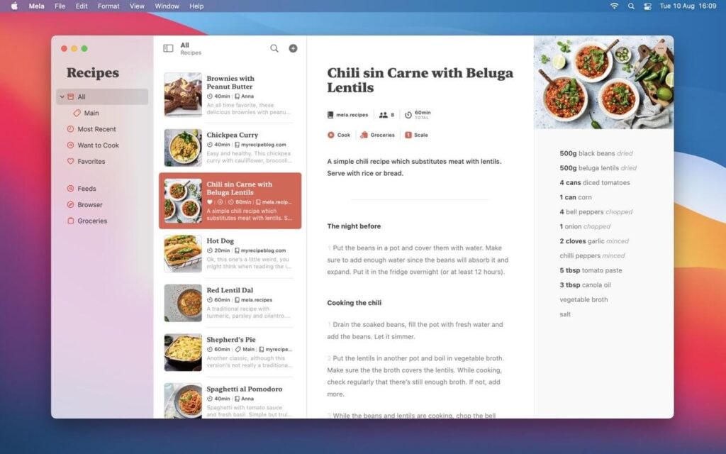 Mela Recipe Manager 1.6.2 for Mac Free Download