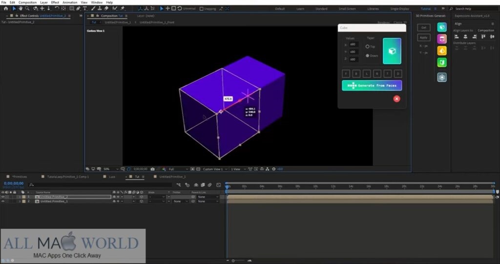 Aescripts 3D Primitives Generator 3 for After Effects Free Download