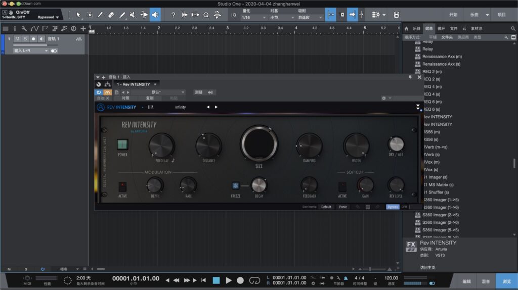 Arturia REV INTENSITY 1.4 for Mac Free Download