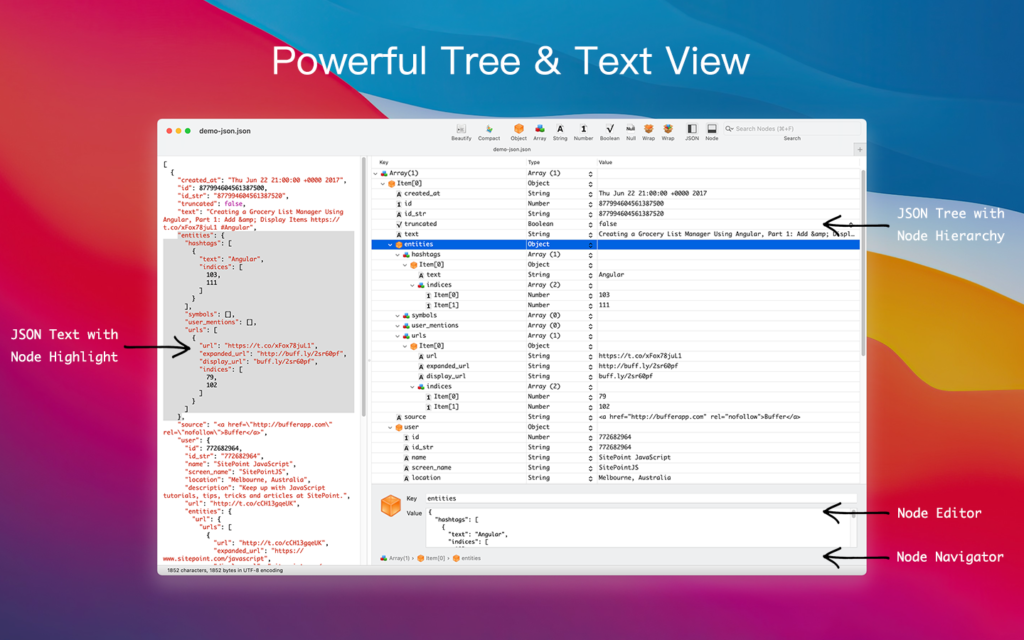 PreviewJson for MacOSX Free Download