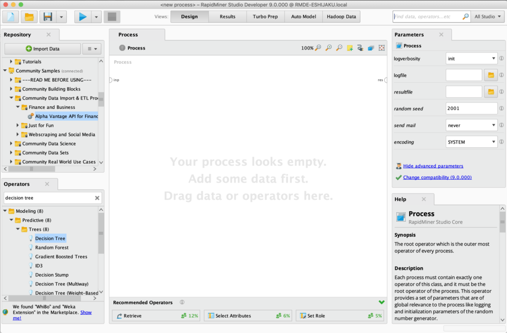 RapidMiner Studio Developer 9 for Mac Free Download