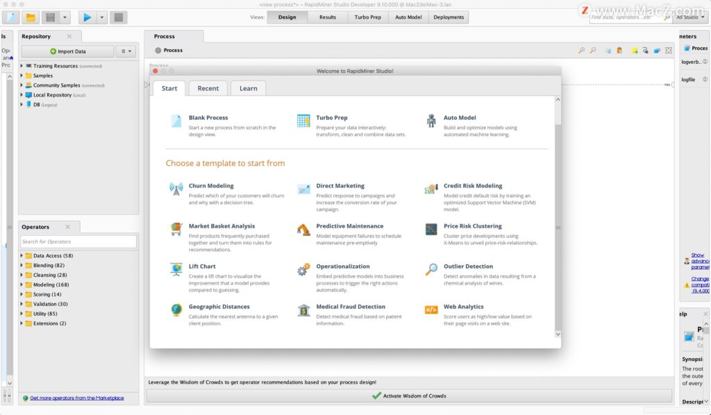 RapidMiner Studio Developer for Mac Free Download