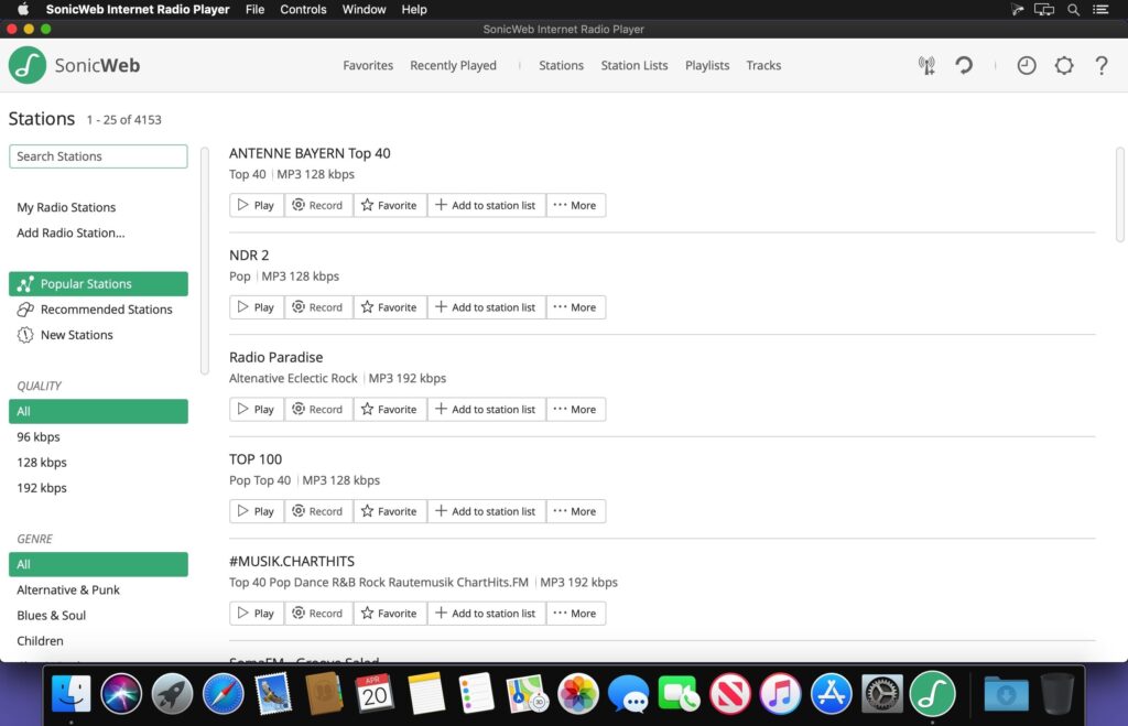 SonicWeb Internet Radio Player for Mac Free Download