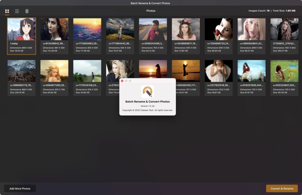 Batch Rename & Convert Photos 1.2 for Mac Free Download