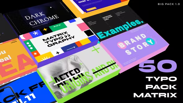 Videohive Typography Pack MATRIX Text Slides for After Effects Free Download