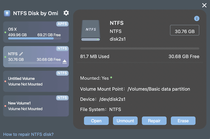 ntfs disk by omi