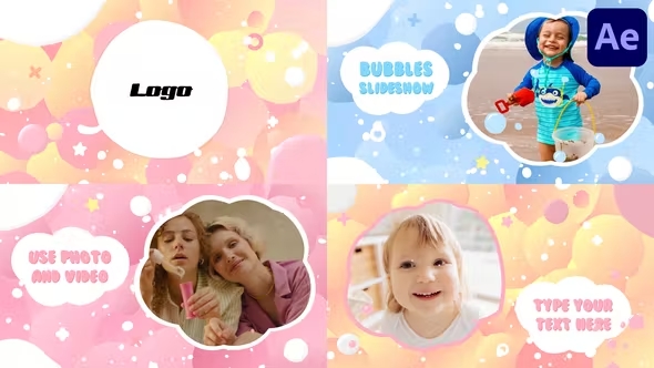 Videohive Bubbles Kids Slideshow for Adobe After Effects