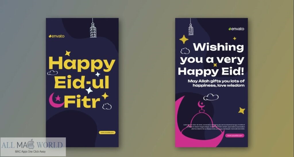 Videohive Eid Mubarak Ramadan Instagram stories for Adobe After Effects