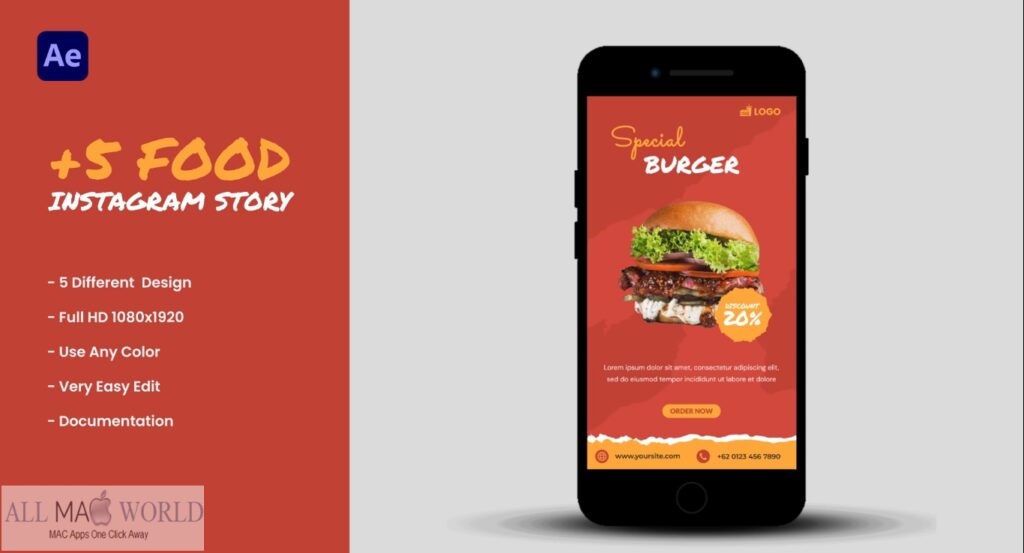 Videohive Food Instagram Story for Adobe After Effects