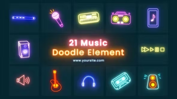 Videohive Top best Music Doodles Element Pack for After Effects