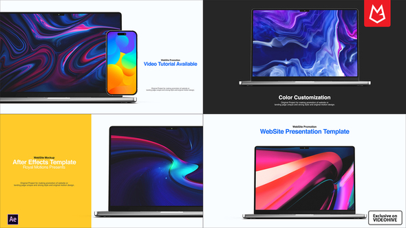 Videohive Website Presentation 4K Laptop Mockup for After Effects Free Download