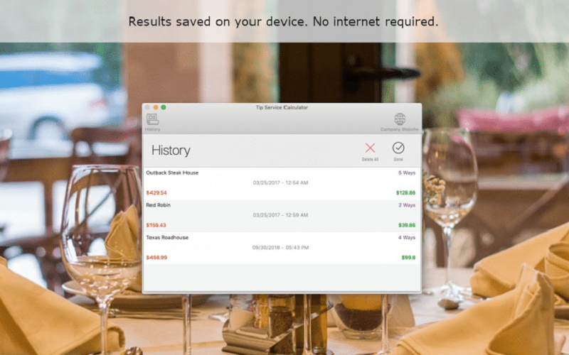 Tip Service Calculator 1.7 for Mac Free Download