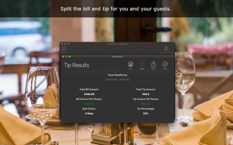 Tip Service Calculator for Mac Free Download