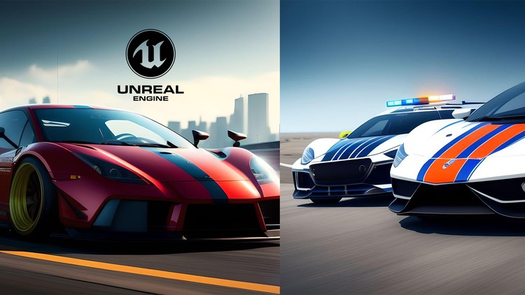 Unreal Ultimate Vehicle, Drivable Racing & Chasing Mechanics Course Free Download