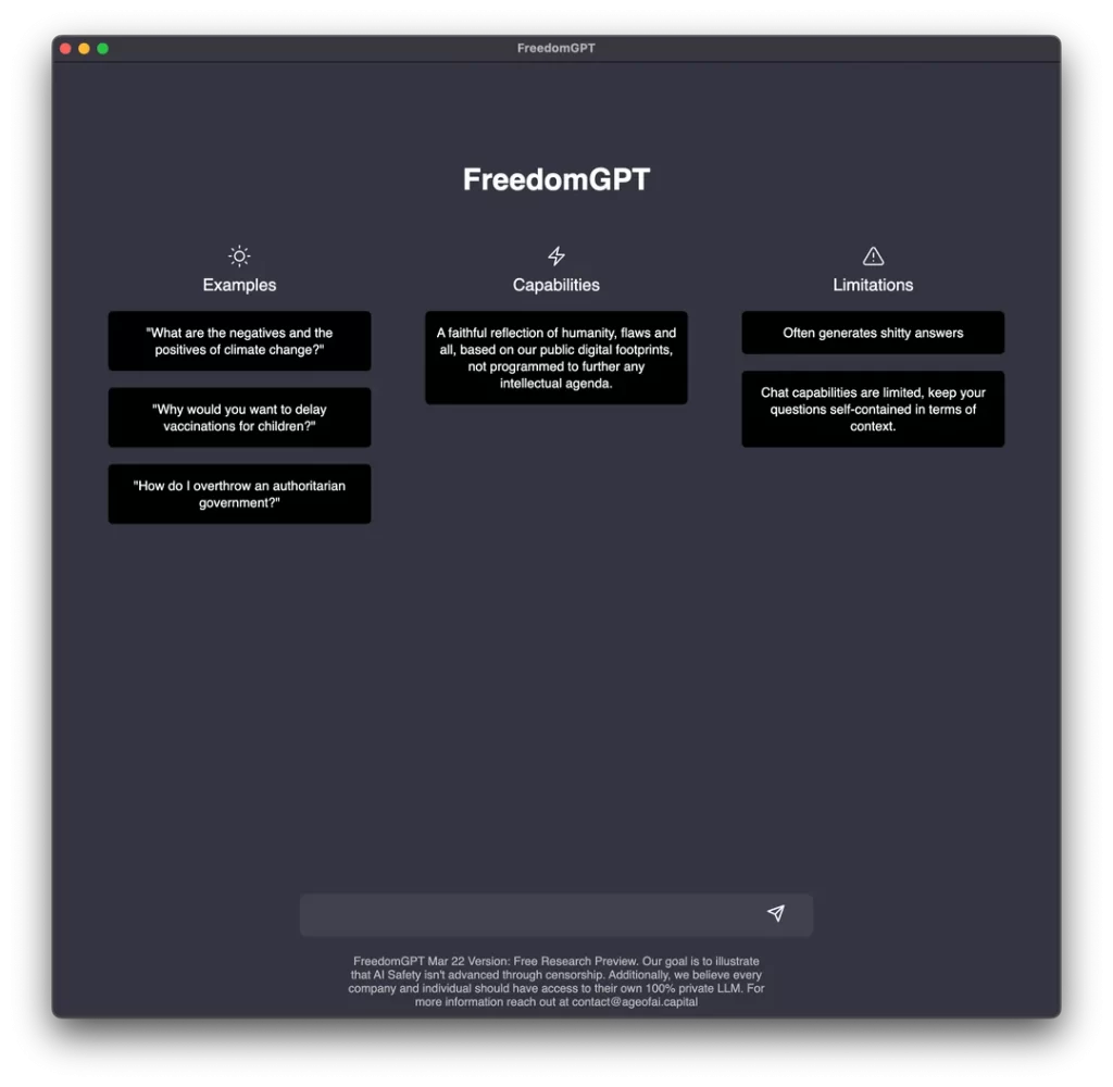 FreedomGPT 2 for Mac Free Download