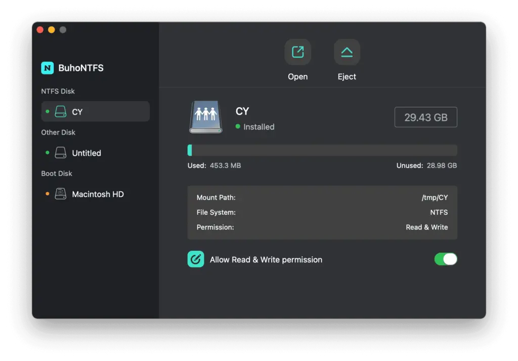 BuhoNTFS for Mac Free Download