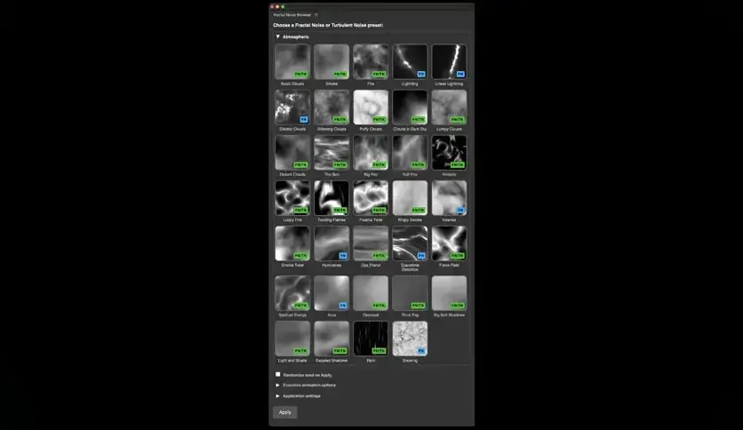 Aescripts - Fractal Noise Browser for Mac