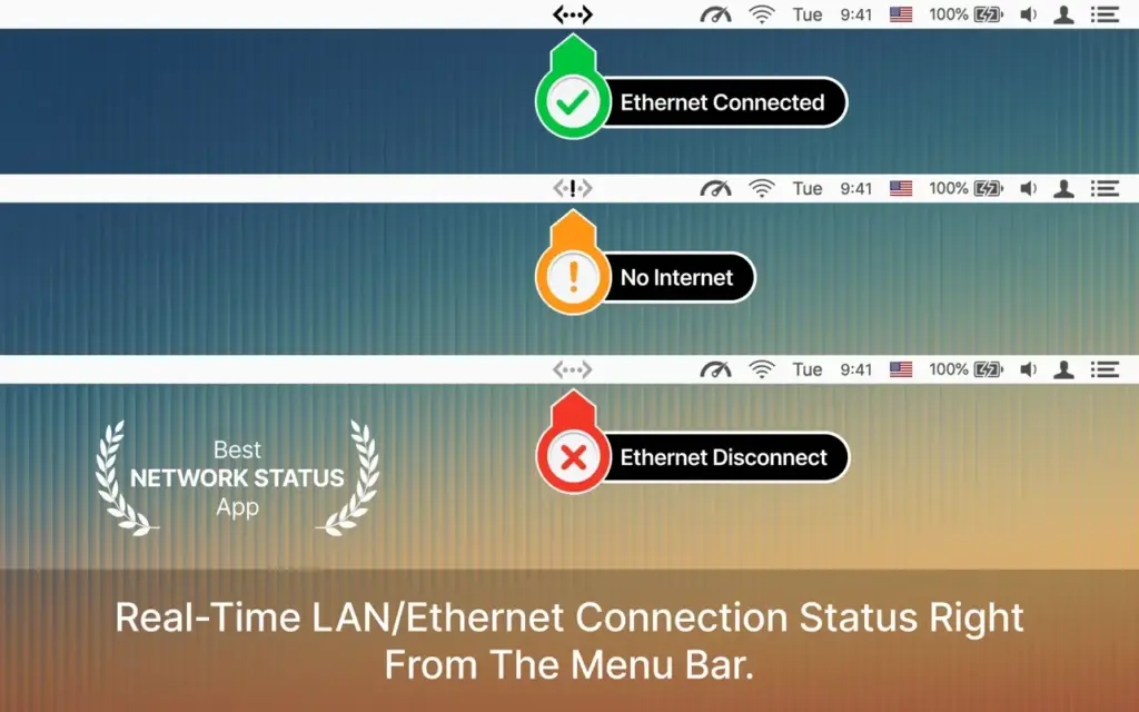 Ethernet Status LAN Monitor for MacOS