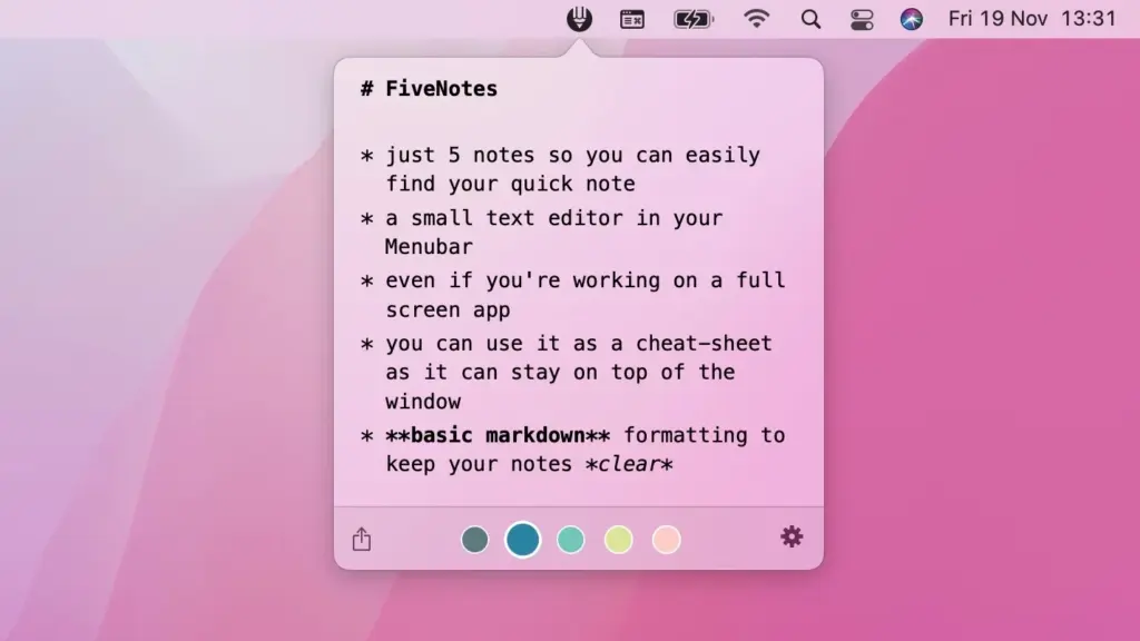 FiveNotes for Mac