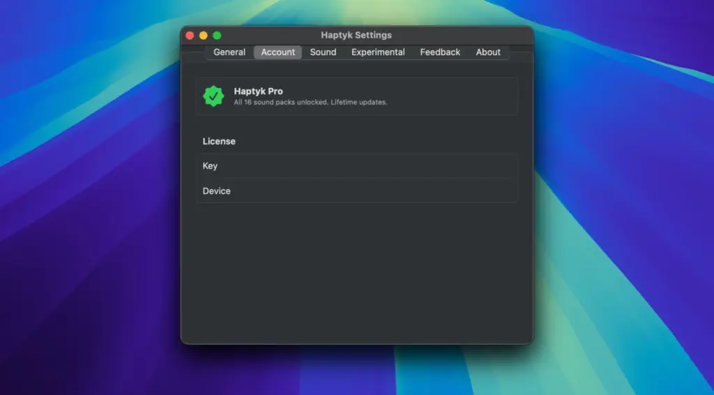 Haptyk for MacOS