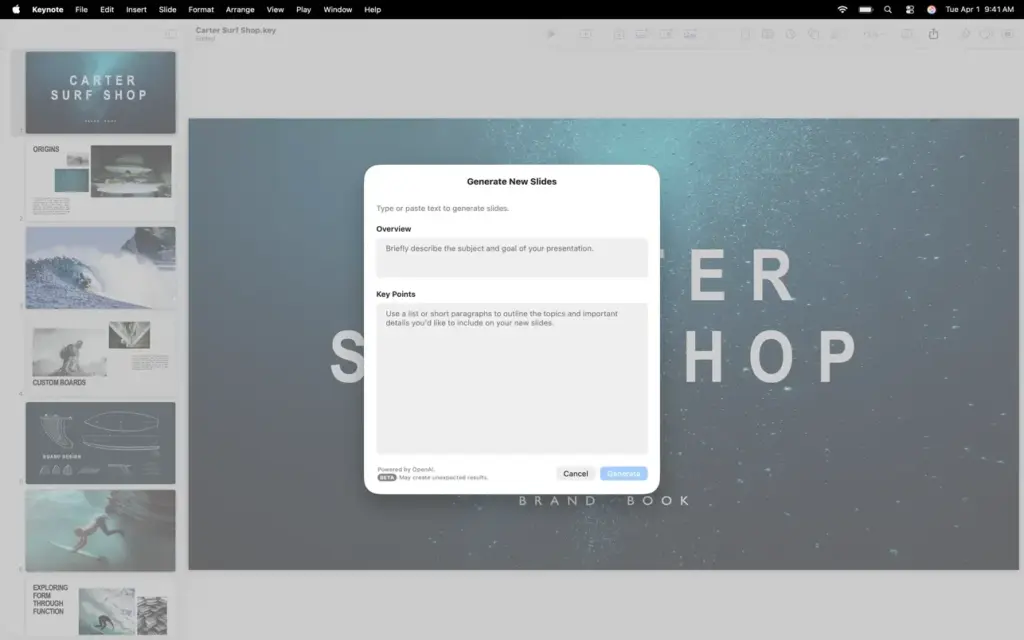 Keynote Creator Studio for MacOS