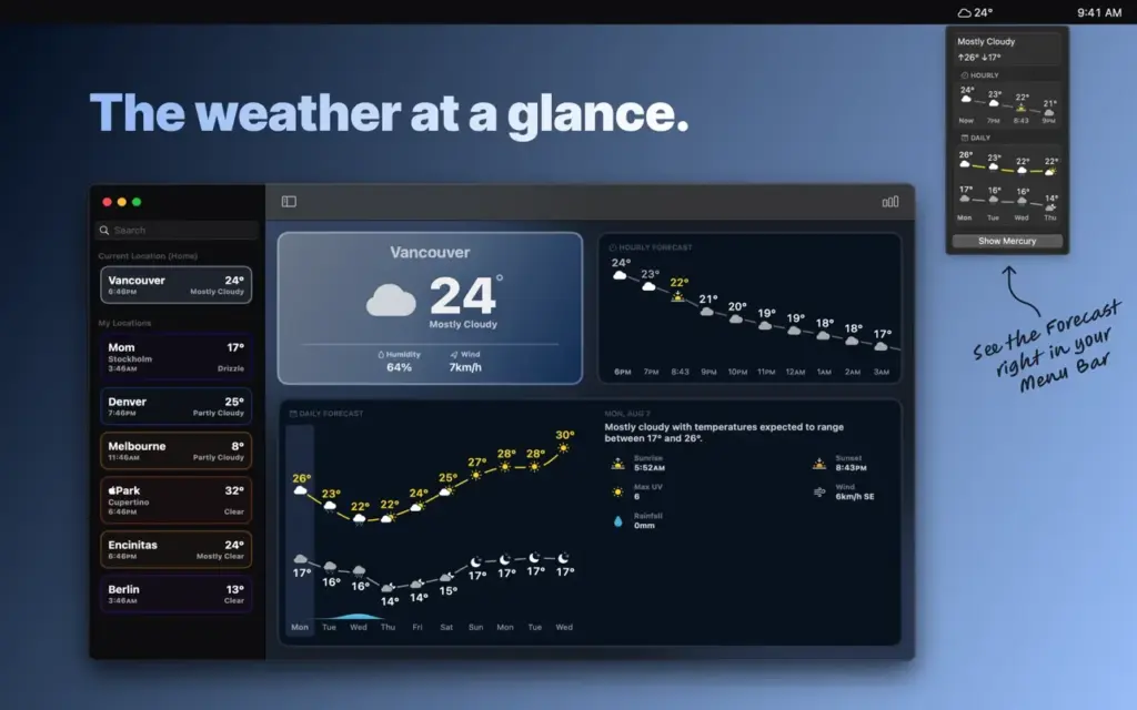 Mercury Weather for Mac