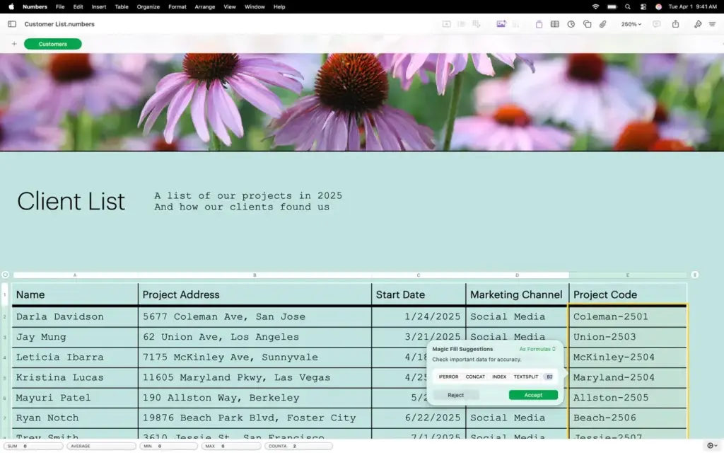 Numbers Creator Studio for MacOS Free Download