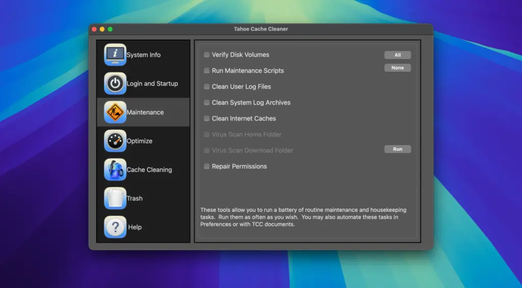 Tahoe Cache Cleaner for MacOS Free Download