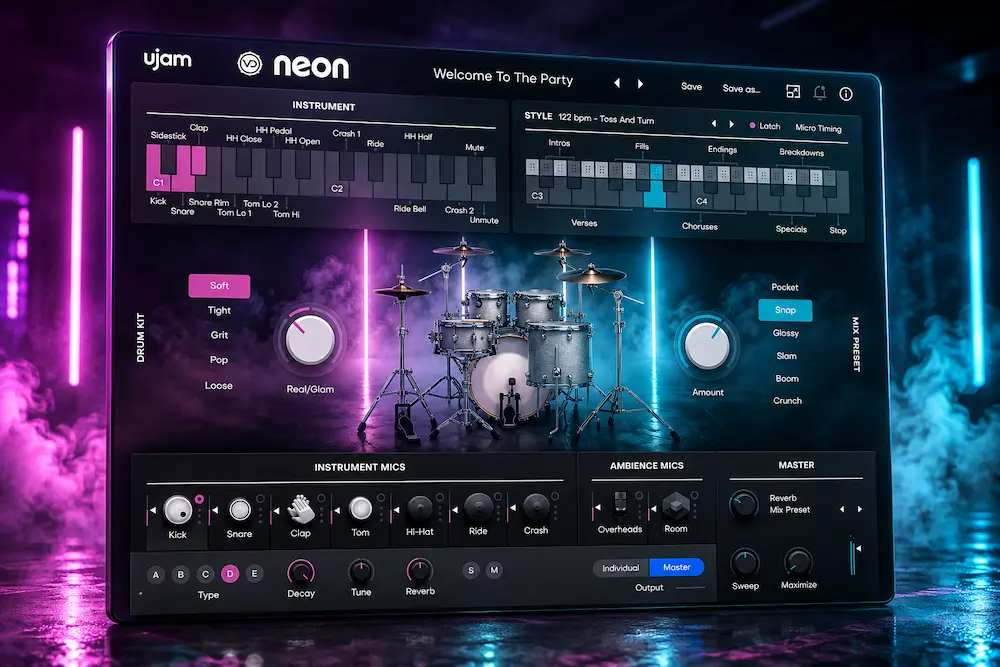 uJAM Virtual Drummer NEON for MacOS Free Download