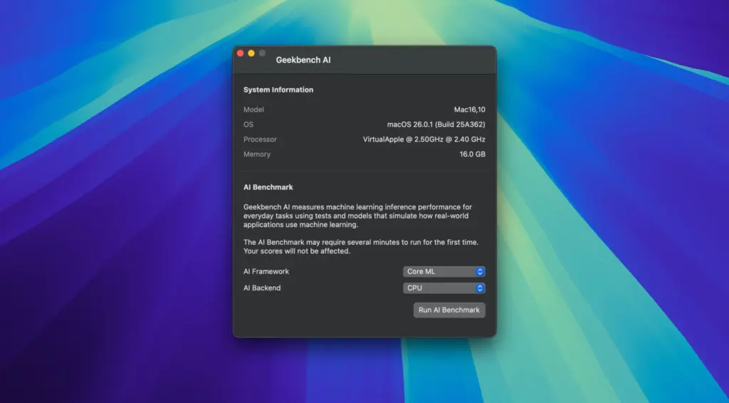 Geekbench AI for MacOS Free Download